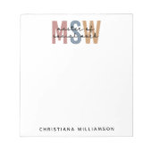 Aangepaste MSW Master of Social Work Retro Afstude Notitieblok (Voorkant)