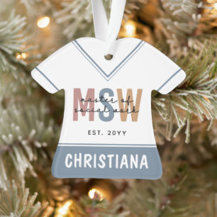 Aangepaste MSW Master of Social Work Retro Afstude Ornament