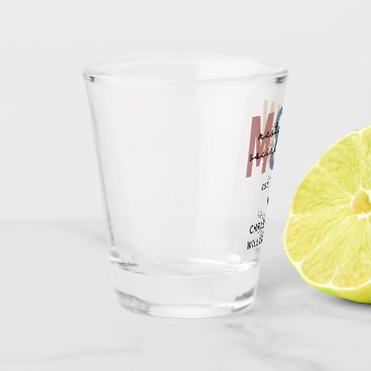 Aangepaste MSW Master of Social Work Retro Afstude Shot Glas (Links)