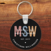 Aangepaste MSW Master of Social Work Retro Afstude Sleutelhanger (Achterkant)