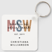 Aangepaste MSW Master of Social Work Retro Afstude Sleutelhanger (Achterkant)