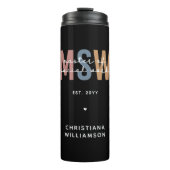 Aangepaste MSW Master of Social Work Retro Afstude Thermosbeker (Voorkant)