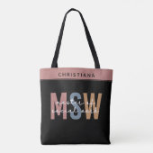 Aangepaste MSW Master of Social Work Retro Afstude Tote Bag (Achterkant)
