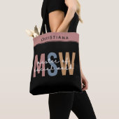 Aangepaste MSW Master of Social Work Retro Afstude Tote Bag (Dichtbij)