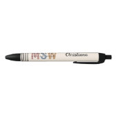Aangepaste MSW Master of Social Work Retro Afstude Zwarte Inkt Pen (Bodem)