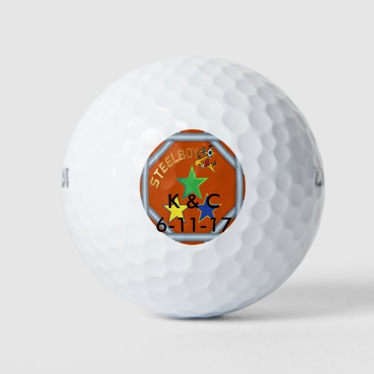 Aangepaste MTFL SteelboyZ logo golfballen. Golfballen (Voorkant)