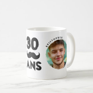 Aangepaste mug 30 jaar oud 2 foto's vooraf koffiemok