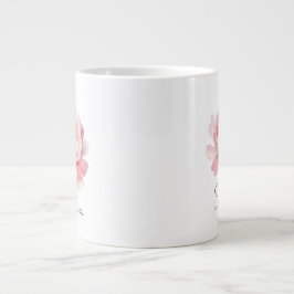 Aangepaste mug Pivoine Aquarelle Rose Grote Koffiekop