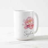 Aangepaste mug Pivoine Aquarelle Rose Koffiemok (Voorkant rechts)
