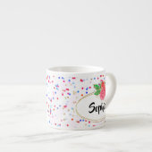 Aangepaste mug, roos bloemen bekertje, aangepaste  espresso kop (Voorkant rechts)