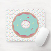 Aangepaste Muis 3D Strooi Gebeekt Turquoise Donuts Muismat (Met muis)