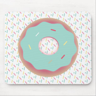 Aangepaste Muis 3D Strooi Gebeekt Turquoise Donuts Muismat