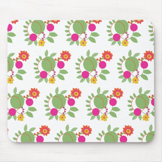 Aangepaste Muis Hippie Bloementuin Muismat (Voorkant)