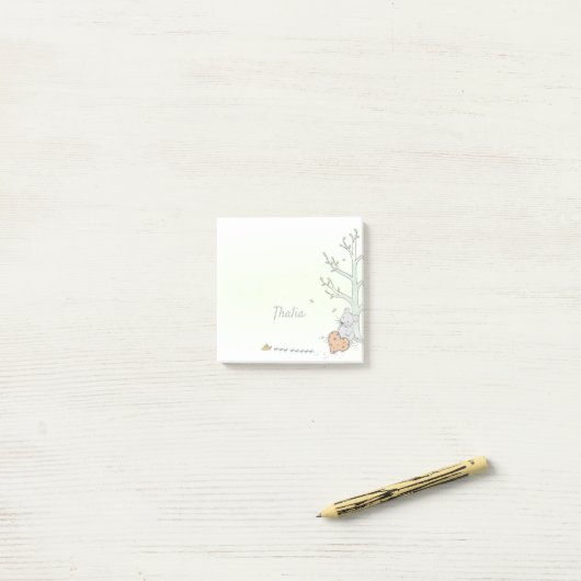 Aangepaste muis Waterverf Gele post-it notities Post-it® Notes (Op bureau)