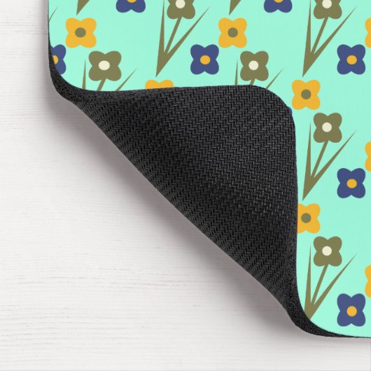 Aangepaste Muismat Abstracte Florals Aqua (Hoek)