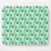 Aangepaste Muismat Abstracte Florals Aqua (Voorkant)