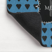 Aangepaste Muismat Grunge Harten Blauw Zwart (Hoek)