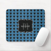 Aangepaste Muismat Grunge Harten Blauw Zwart (Met muis)