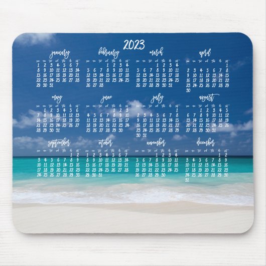 Aangepaste muismat kalender 2023 Strand (Voorkant)
