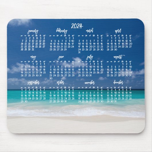 Aangepaste Muismat Kalender 2024 Strand (Voorkant)