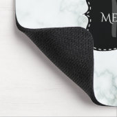 Aangepaste muismat marmer monogram naam (Hoek)