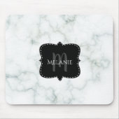 Aangepaste muismat marmer monogram naam (Voorkant)