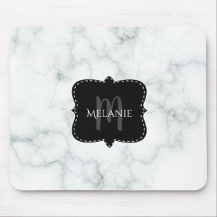 Aangepaste muismat marmer monogram naam