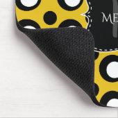 Aangepaste muismat polkadots geel zwart wit (Hoek)