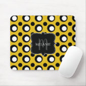Aangepaste muismat polkadots geel zwart wit (Met muis)