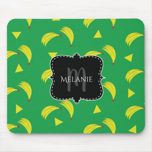 Aangepaste Muismat roze giftige geometrische banan (Voorkant)