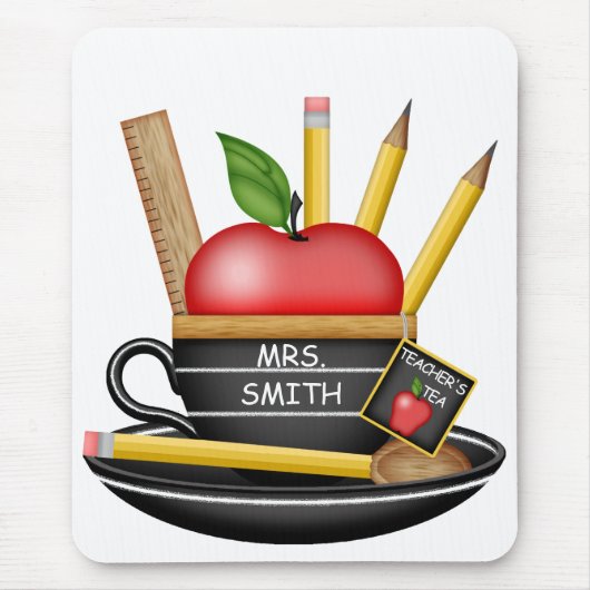 Aangepaste Muismat voor docenten Apple Teacup (Voorkant)