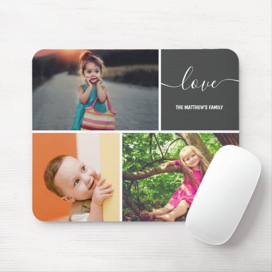 Aangepaste Muismat voor drie fotocollage (Met muis)