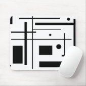 Aangepaste Muismat voor zwarte geometrische vormen (Met muis)