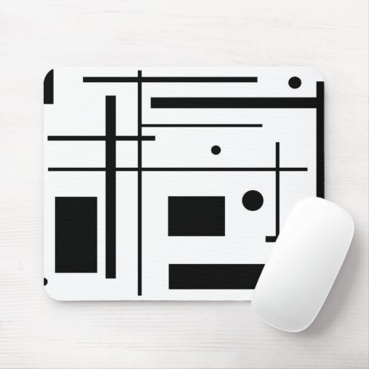 Aangepaste Muismat voor zwarte geometrische vormen (Met muis)