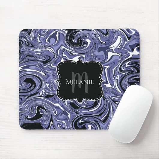 Aangepaste Muismat watermarmer Paarse zwemmen (Met muis)