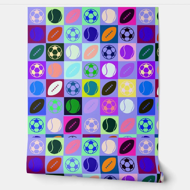 Aangepaste Multi-Ball Prince Patroon voor jongens Behang (Afrollen)