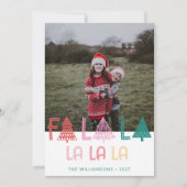 Aangepaste multi foto kleurrijke Kerstmis Fa La La Feestdagenkaart (Voorkant)