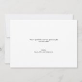Aangepaste MULTI-Foto Liefde & Dank Baby Shower Bedankkaart (Achterkant)