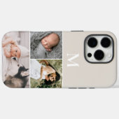 Aangepaste Multi foto Neutraal Beige Monogram Case-Mate iPhone Case (Achterkant (horizontaal))