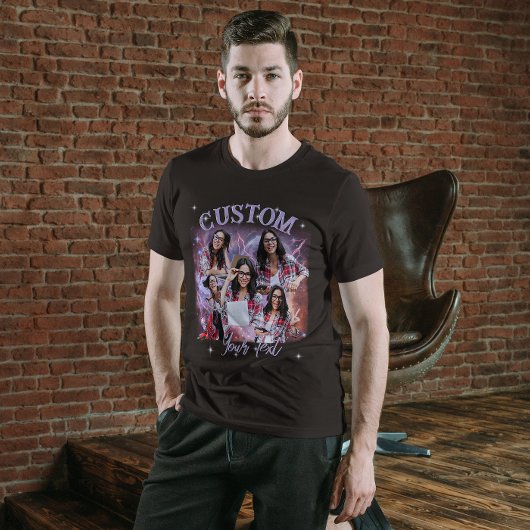 Aangepaste multi-fotobootleg, retro vintage bootle t-shirt