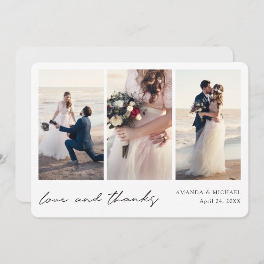 Aangepaste multi-fotocollage Hartelijk dank voor u Bedankkaart (Voorkant / Achterkant)