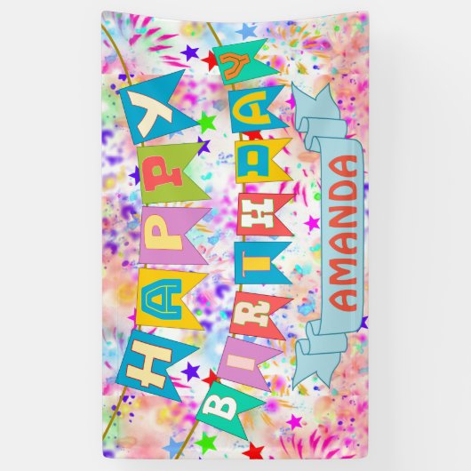 Aangepaste multicolor-partijbanner spandoek (Verticaal)