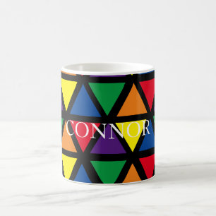 Aangepaste multicolored driehoek koffiemok