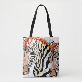 Aangepaste multiprintCanvas tas/Zebras Tote Bag