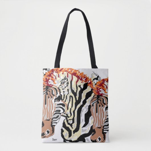 Aangepaste multiprintCanvas tas/Zebras Tote Bag (Voorkant)