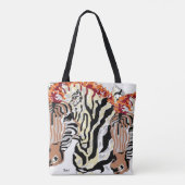Aangepaste multiprintCanvas tas/Zebras Tote Bag (Achterkant)
