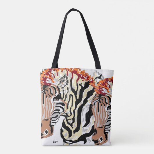 Aangepaste multiprintCanvas tas/Zebras Tote Bag (Achterkant)