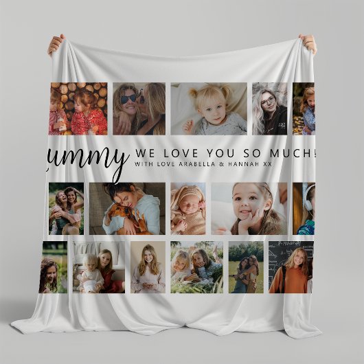 Aangepaste mummie 18 fotocollage fleece deken