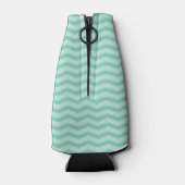Aangepaste munt groene chevron bruiloft fles koele flesjeskoeler (Achterkant)