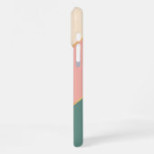 Aangepaste munt teal groene perzik blos roze strep iPhone hoesje (Linkerkant)